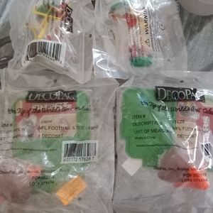 DecoPac Sealed SF 49ers Football Players Field Goal Posts Cake Toppers X4!!